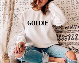 blonde crewneck sweatshirt