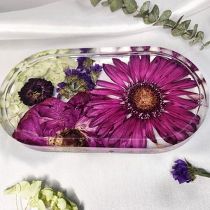 Floral Preservation Vanity Tray | Wedding Flower Preservation | Bridal Bouquet Preservation | Resin Floral Tray | Bridal Keepsake | Memorial