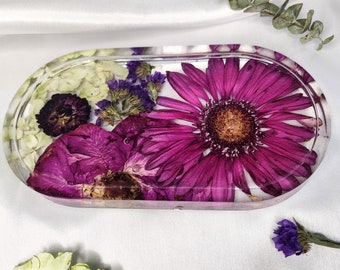 Floral Preservation Vanity Tray | Wedding Flower Preservation | Bridal Bouquet Preservation | Resin Floral Tray | Bridal Keepsake | Memorial