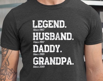 Personalized Grandpa Shirt, Legend Husband Daddy Grandpa Shirt, Fathers Day Shirt, Pop Pop Shirt, Dad Tee, Gift For Grandpa, Christmas Gift