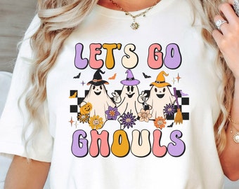 Let's Go Ghouls Halloween Shirt, Retro Halloween Shirt, Vintage Halloween Ghost Shirt, Women Halloween Shirt, Funny Halloween Gift, Fall Tee
