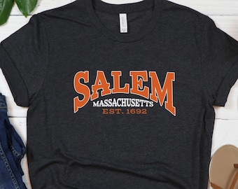 Salem Massachusetts Shirt, Cute Fall Shirt, Autumn Shirt, Salem Est 1692 Shirt, Salem Halloween Shirt, Salem MA Shirt, Halloween Gift Shirt