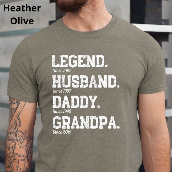Legend Husband Daddy Grandpa Shirt, Fathers Day Shirt, Custom Grandpa Shirt, Papa Shirt, Daddy Shirt, Custom Granddad Tee, Gift For Grandpa