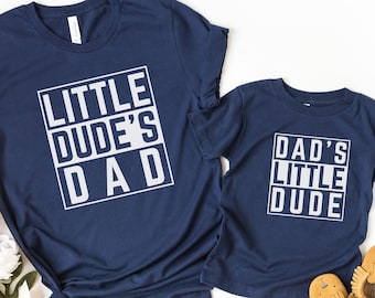 Camiseta para papá de Little Dude, Camisetas a juego para papá y bebé, Regalo del Día del Padre para papá primerizo, Camiseta para el primer Día del Padre de papá y yo