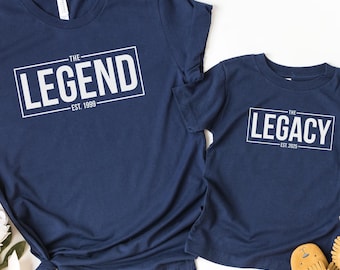 Daddy and Me Matching Shirts, Dad and Baby Outfit, The Legend The Legacy Father Son Daughter Shirts, Father's Day Gift For New Dad