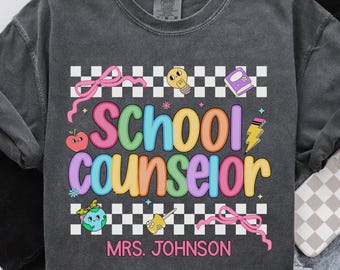 Comfort Colors® Personalized School Counselor Shirt, School Counselor T Shirt, Mental Health School Shirts, School Therapist Tee