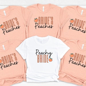 Peachy Bride and Brides Peaches Shirts, Bachelorette Party Shirts, Savannah Bachelorette, Southern Bachelorette Tees, Georgia Bachelorette