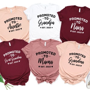 Custom Promoted Shirt, Promoted to Mommy Shirt, Pregnancy Announcement Shirt, Promoted to Grandma Shirt, First Time Grandma, Grandma Reveal image 1