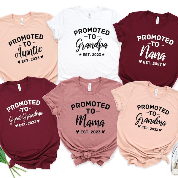 Custom Promoted Shirt, Promoted to Mommy Shirt, Pregnancy Announcement Shirt, Promoted to Grandma Shirt, First Time Grandma, Grandma Reveal