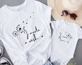 I Made A wish I came True Shirt, Mama and Baby Matching Shirt, Mommy and Me Shirt, Mother And Daughter, Baby Shower Gift, New Mom Gift