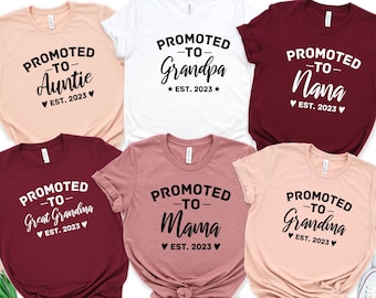 Custom Promoted Shirt, Promoted to Mommy Shirt, Pregnancy Announcement Shirt, Promoted to Grandma Shirt, First Time Grandma, Grandma Reveal