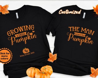 Fall Pregnancy Announcement Shirts, Growing a little pumpkin Pregnancy Reveal Shirts, Thanksgiving Baby Announcement Shirt, Halloween Baby