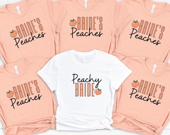 Peachy Bride and Brides Peaches Shirts, Bachelorette Party Shirts, Savannah Bachelorette, Southern Bachelorette Tees, Georgia Bachelorette