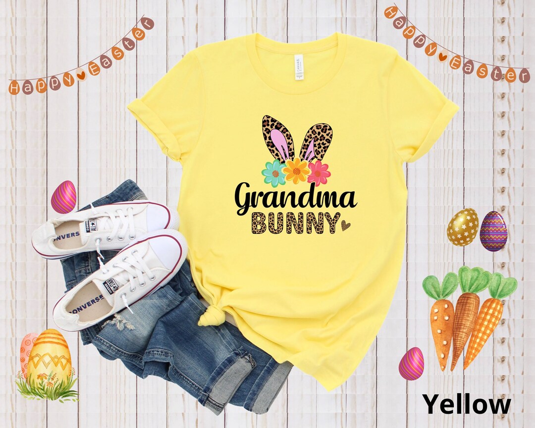 Custom Grandma Leopard Bunny Shirt, Grandma Bunny Shirt, Easter Gift