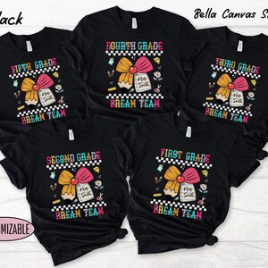 Custom Grade Teacher Name Shirt, Personalized First Grade 2nd 3rd 4th 5th Grade Kindergarten Team Retro Back to School Shirt, Pre K Teacher