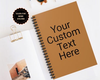 Custom Text Spiral Notebook, Personalized Journal Book, Custom Notebook with Picture, Custom Spiral Notebook, Notebook Journal With Logo