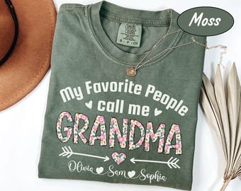 Comfort Colors® Custom Grandma Shirt with grandkids Names, Mother's Day Gift, Personalized Nana Shirt, Gift for Grandma, Mama Gigi Aunt Tee
