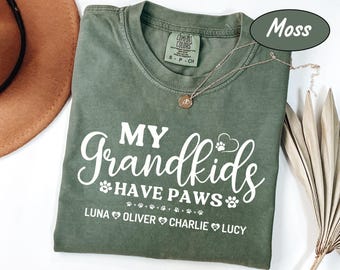 Comfort Colors® Personalized Fur Grandma Shirt, Custom Dog Grandma Shirt with pets name, Gift For Dog Owner, Cat Grandma Tee, Pet Owner Gift