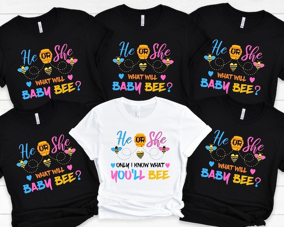 He Or She What Will Baby Bee Shirt Bumble Bee Gender Reveal Etsy