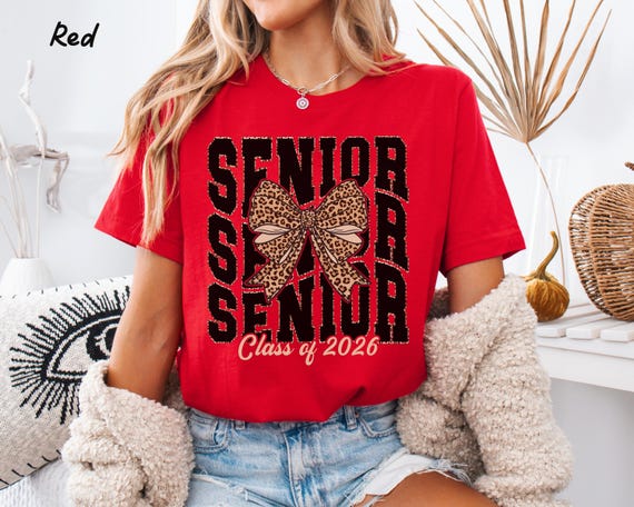 Senior 2026 Shirt, Retro Leopard Class of 2026 Shirt, Senior T Shirts, Senior 2026 Graduation Gift, High School Senior Shirt, Senior Gift