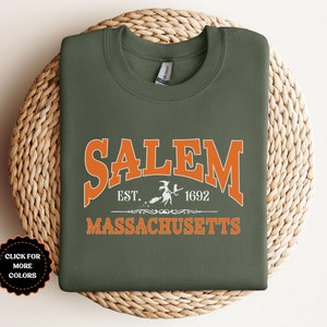 Salem Massachusetts Sweatshirt, Cute Fall Sweatshirt, Autumn Sweatshirt, Salem Est 1692 Sweatshirt, Salem Halloween Sweatshirt, Salem MA