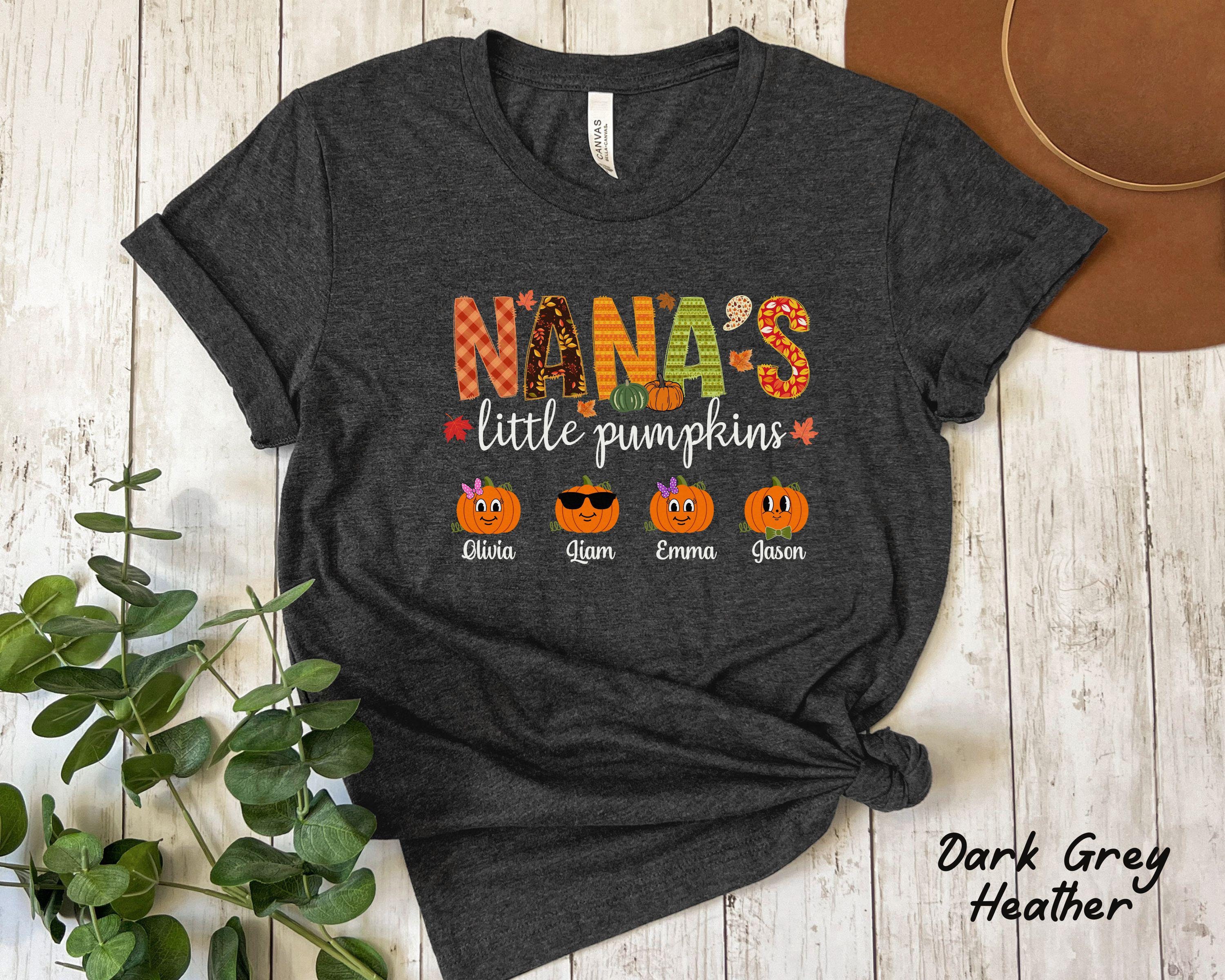 Custom Nana's little pumpkins Shirt, Personalized Nana Fall Shirt, Gift for Nana, Grandma Shirt, Nana Autumn Long sleeve shirts