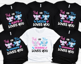 Elephant Gender Reveal Shirts, Elephant Pink Or Blue Mommy Loves You, Pregnancy Reveal Shirt, Keeper of the Gender, Gender Keeper