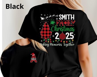 Custom Name Christmas Shirts, Personalized Family Christmas Shirts, Matching Christmas Shirts For Family, Buffalo Plaid Family Name Shirts