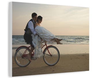 Custom Wedding Canvas | Couple Portrait Wall Art | Christmas Keepsake for Newlyweds