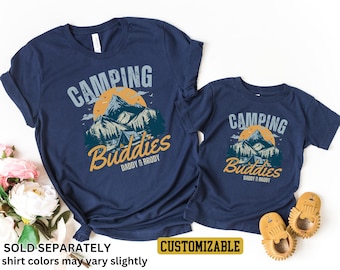 Personalized Camping Buddies Shirt, Dad Son Daughter Adventure Tee, Dad And Baby matching Shirt, Daddy And Me Shirt, 1st Fathers Day Gift