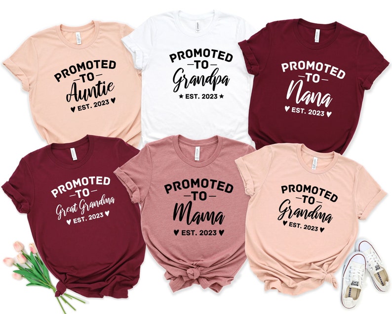 Custom Promoted Shirt, Promoted to Mommy Shirt, Pregnancy Announcement Shirt, Promoted to Grandma Shirt, First Time Grandma, Grandma Reveal image 1