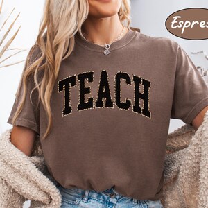 Comfort Colors® Leopard Teach Shirt, Back to School Teacher Shirt, Animal Print Teaching Shirt, Teacher Appreciation Gifts, Gift For Teacher
