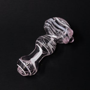 3.5" Pink Zig Zag Glass Tobacco Pipe