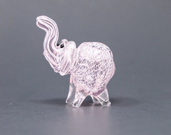 7,5 cm Pink Elephant Glass Tabakpfeife