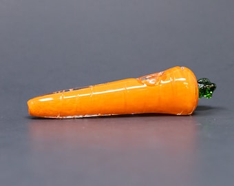 4" Carrot Glass Tobacco Pipe