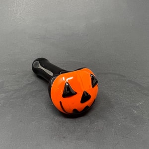 5&quot; Orange Halloween Pumpkin Spoon Glass Tobacco Pipe