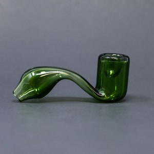 4&quot; Green Sherlock Glass Pipe w/ Deep Bowl