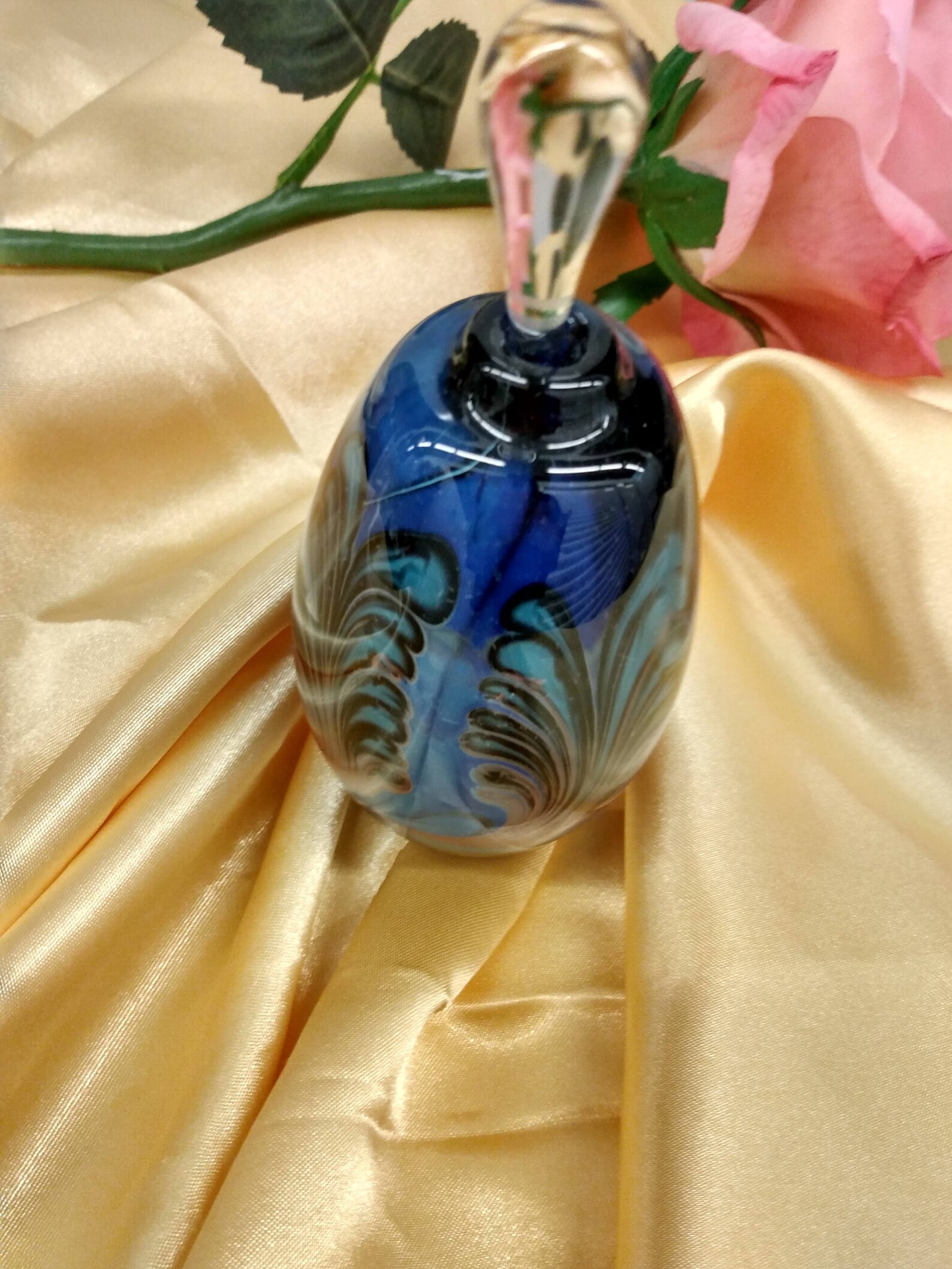 Vintage Blown Glass Art Perfume Bottle New Etsy