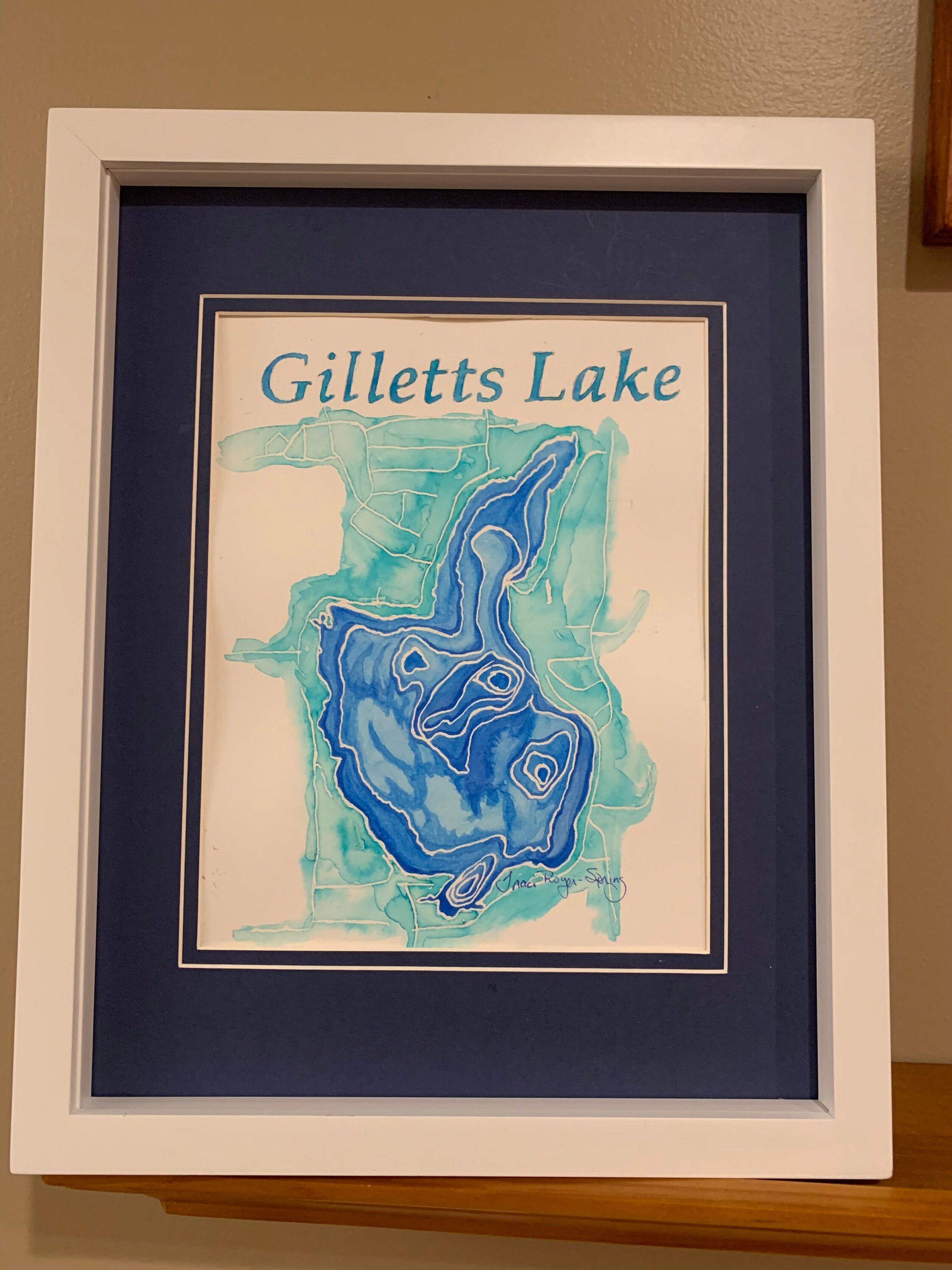 Gilletts Lake, Jackson, Michigan Original Watercolor Painting