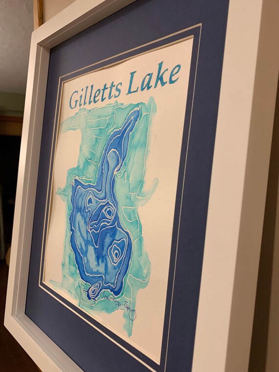 Gilletts Lake, Jackson, Michigan Original Watercolor Painting