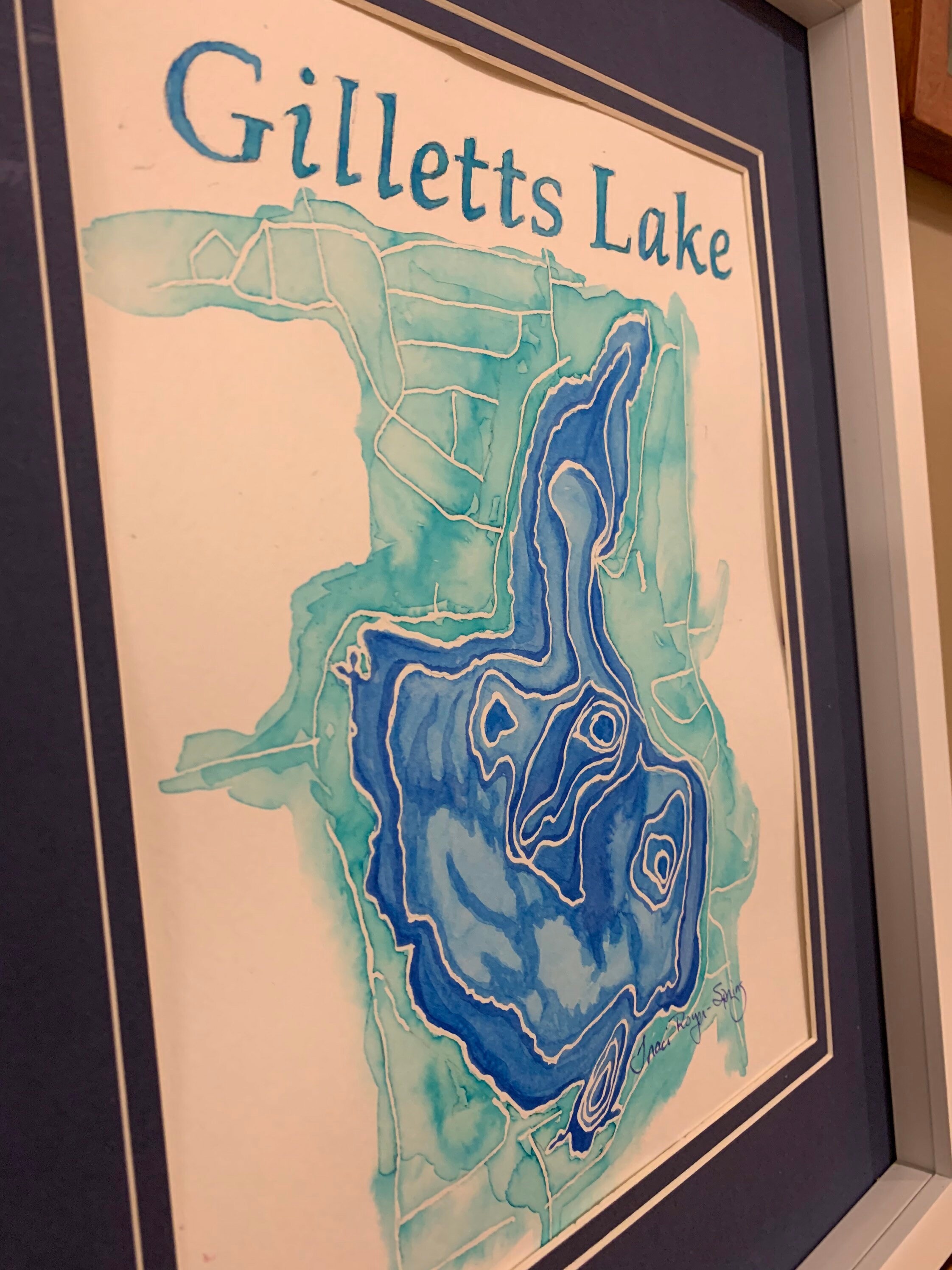 Gilletts Lake, Jackson, Michigan Original Watercolor Painting