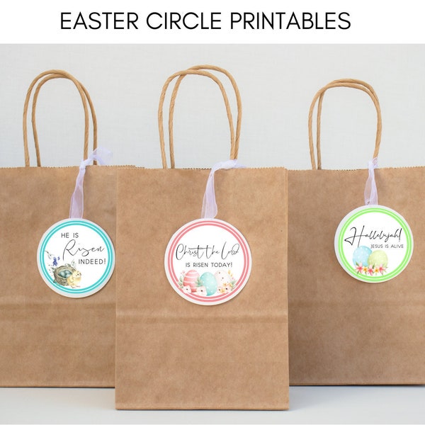 He is Risen Printable Tag, Christian Easter PDF, Easter Cupcake Toppers Printable, Easter Stickers Religious, Easter Gift Tags for Church