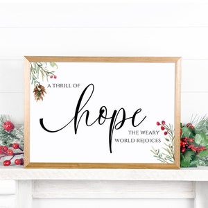 A Thrill of Hope Printable, Christmas Carol Printable, Christian ...