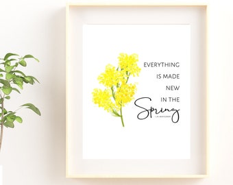 Spring Quote Printable, LM Montgomery, Anne of Green Gables Art, Literary Wall Art, Quote Print, Spring Printable Wall Art, Friend Gift