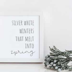 My Favorite Things Printable, Silver White Winters Download, Rae Dunn Inspired, Spring Minimalist Wall Art, Sound of Music, Spring Digital image 1