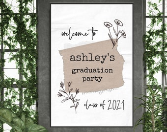 Graduation Welcome Sign, Graduation Welcome Poster, Graduation Party Sign, Custom Welcome Sign, Printable Welcome Party Sign, Class of 2023