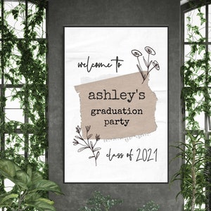 Graduation Welcome Sign, Graduation Welcome Poster, Graduation Party Sign, Custom Welcome Sign, Printable Welcome Party Sign, Class of 2023 image 1