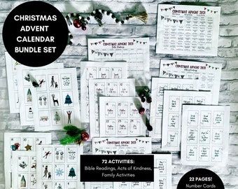 Druckbarer Adventskalender 2023, Adventszahlen, Adventskarten für Kinder, Adventskalenderfüller, Adventskalender zum Ausdrucken