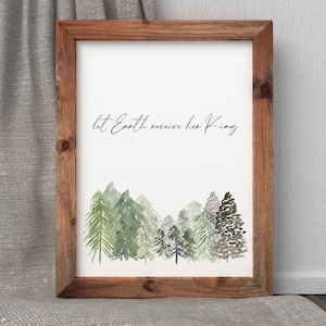 Joy to the World Printable, Let Earth Receive Her King, Christmas Printable Wall Art, Christmas Carol Printable, Christian Gift for Home