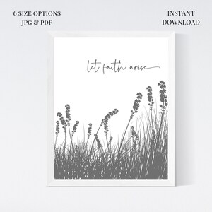 Faith Printable, Minimalist Christian Wall Art, Christian Printable Wall Art,  Farmhouse Christian Wall Decor, Worship Print, Christian Gift